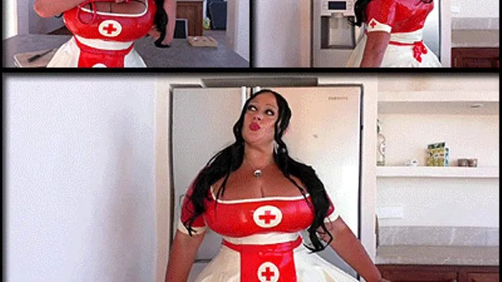 Busty Nurse is doing a Blowjob in the kitchen - Blowjob & Titjob - Cum on my big boobs