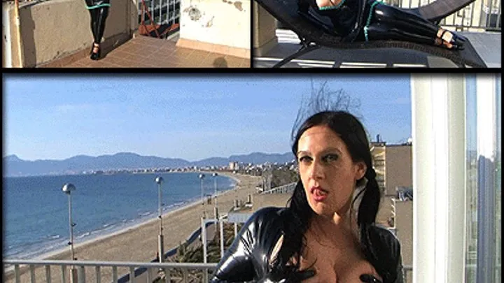 Busty Latex Babe on the Roof Terrace // Blowjob & Handjob with Black Latex Gloves // Cum on my Tits // SHORT VERSION(HDV 1280 x 720)