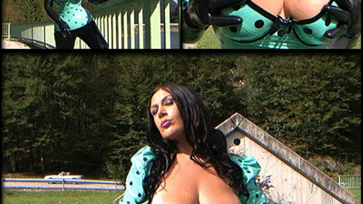 Polka Dot Bitch with Long Black Gloves - Outdoor Blowjob & Handjob - FUCK my Tits - Cum on my Gloves // SHORT VERSION (HDV 1280 x 720)