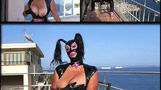 Busty Latex Slut - Blowjob & Handjob with Black Latex Gloves on the Roof Terrace - Cum in my Face // SHORT VERSION (DVD Qualtiy - x 576)