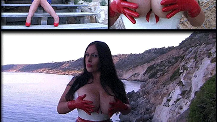 Busty Majorka Sea & Pool Bitch Blowjob & Handjob with Red Latex Gloves Cum on my Tits // SHORT VERSION (HDV 1280 x 720)