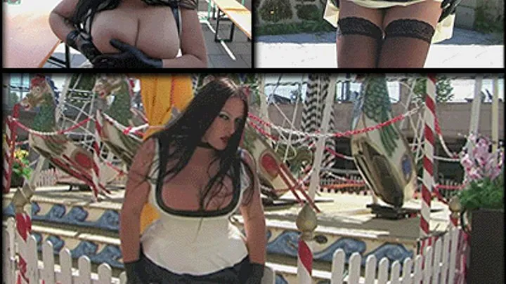 Outdoor Blowjob & Handjob - nasty latex Lady with short latex gloves - Fuck my Mouth - Fuck my Tits - Cum on my Tits