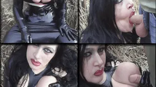 Outdoor Blowjob - Latex Gloves - Cum in my face