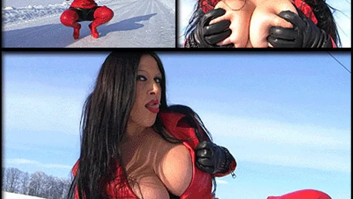 Red Leather Jacket & Boots in the Snow - Blowjob & Handjob with Leather Gloves - Fuck my Mouth - Cum in my Mouth (LONG DVD Qualtiy - x 576)