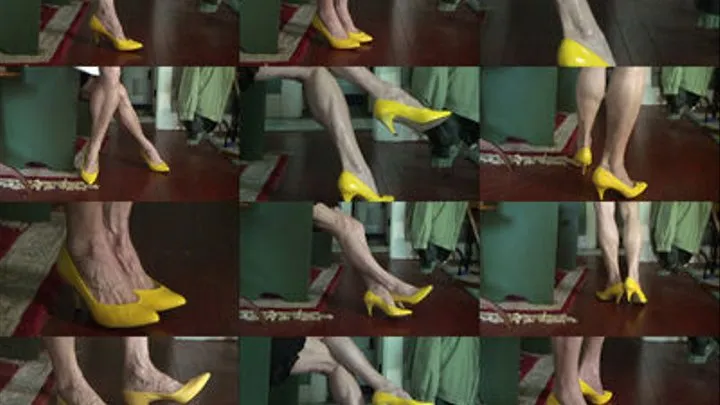 Dangling in yellow pumps