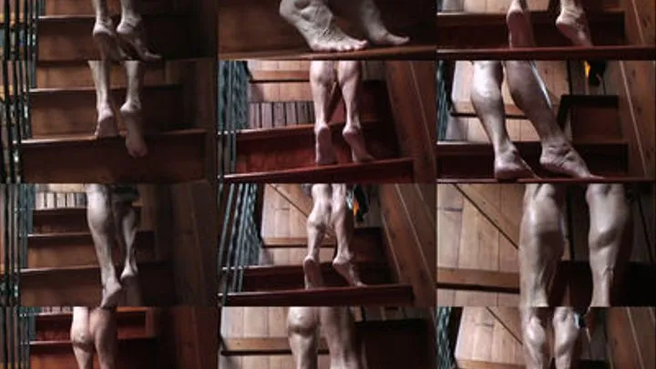 Fritzi showing off her calves on the stairs