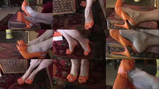 Orange slingbacks and Christmas music