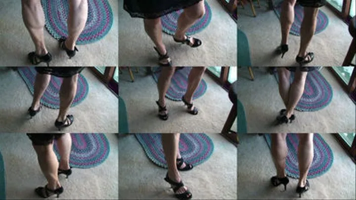 Dancing in strappy black heels