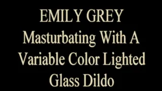 Emily Grey Glass Dildo Lighting Up!