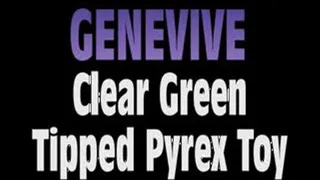 Genevive Jams Clear Green Tipped Pyrex Dildo! - (480 X 270 in size)