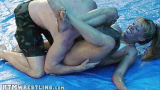 Cassie vs Duncan Oil Wrestling 2003