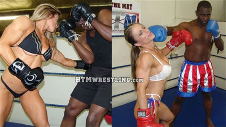 Bodybuilder Boxing Sheila Rock vs Darrius 1+2