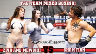 Ziva and Mewchii vs Christian - Tag Team Mixed Boxing