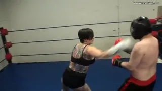 Irene Silver vs Rocky M Mixed Boxing Session ( ) Beatdown