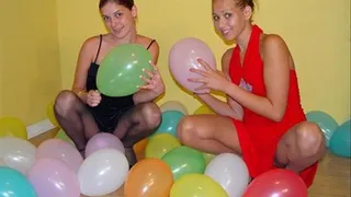 Lexi and I pop balloons