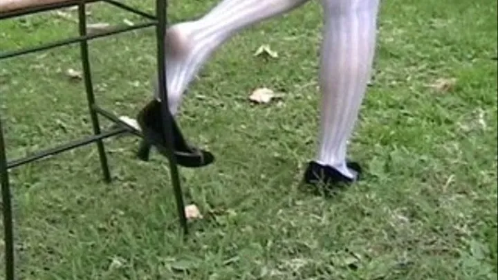 New black velour heels at the park - Part 2