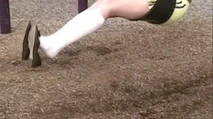 Black flats & knee high socks - On the swing