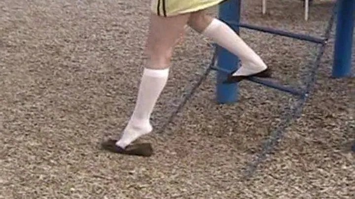 Black flats & knee high socks - At the playground