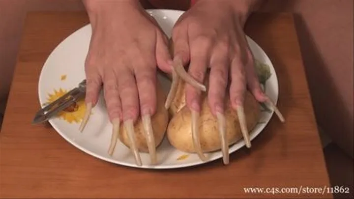 Peeling Potatoes With Long Nails( )