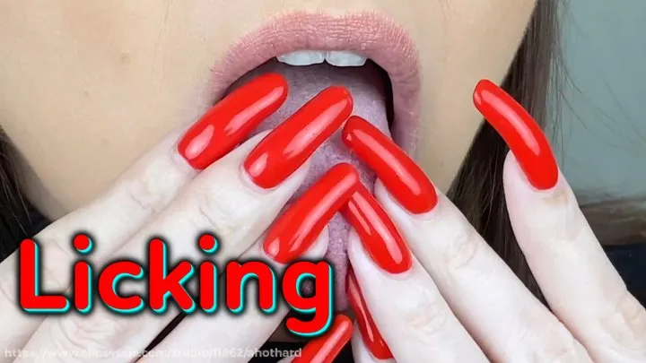 Licking Red Nails 15-03-2021