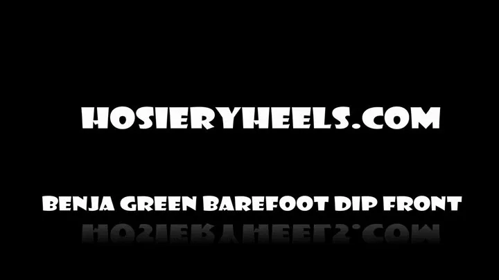 Benja Black Pump Barefoot Dipping Green Toenails
