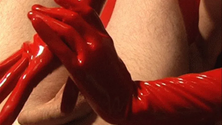 handjob in red latex gloves ( /high)