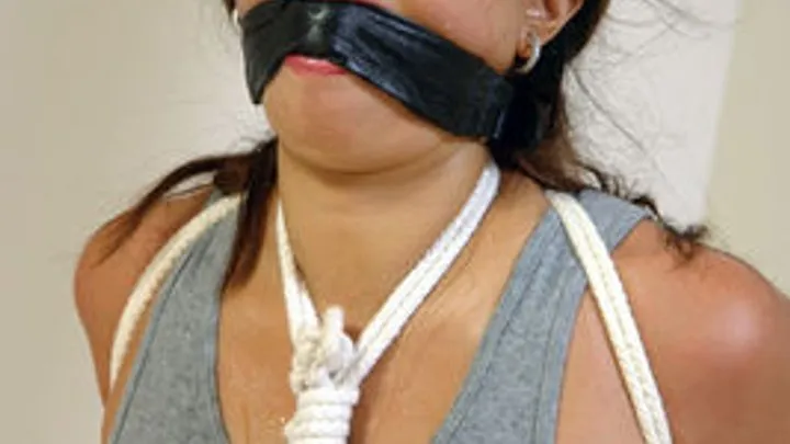 Bitchy Glamour Model tricked into being tightly bound and gagged