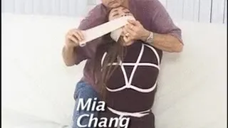 Mia Chang Sweaty Sockgagged Squirming Hopping and Gagtalking!