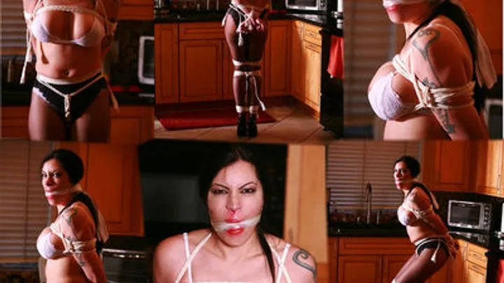 Cassandra Cain Tightly Bound & Gagged Hopping Around her House in Pantyhose in: Home Invasion 01***30 MINUTES LONG*