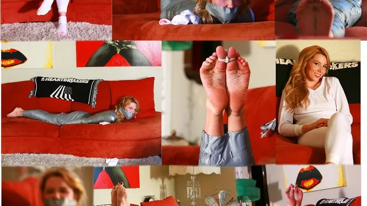 Janira is a Double Mummified, Mouth PACKED, Toe-tied, Angry, Gag bitching & Toe-tally Frustrated Babysitter!