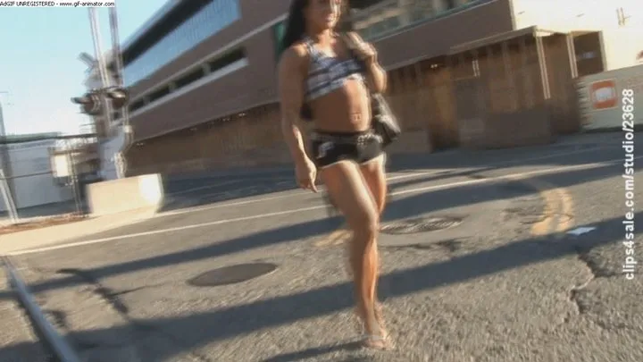 Dana Black Shorts Walking On The Pier Hi Res