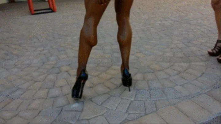 Ebony and Ivory Muscular Calves Compare and Worship Hi Res