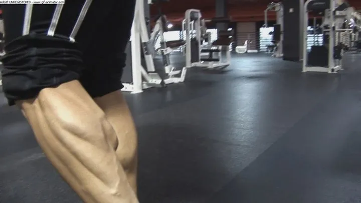 Natasha Side Calf Flex In The Gym