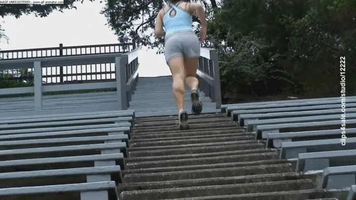 Christine College Girl Bleacher Workout - push to the limit