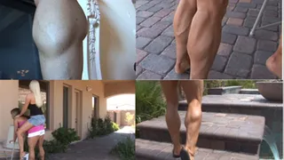 Muscular Calves Fest Bare Feet and Flip Flops