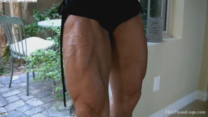 Athena Muscular Calves and Quads Sexy Black Booty Shorts