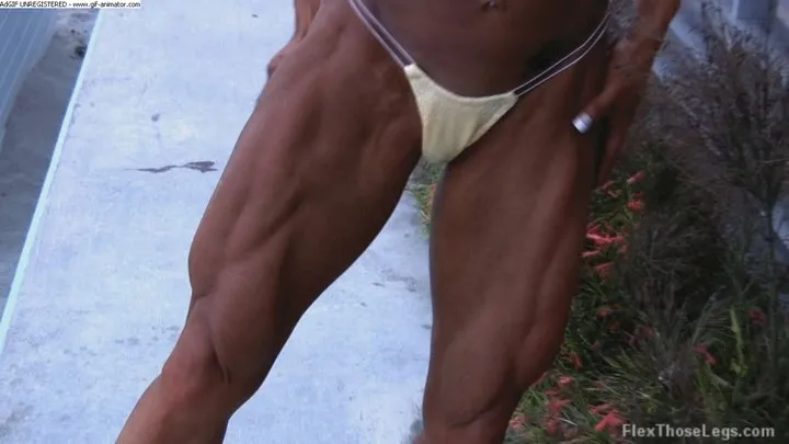 Lori Beach Side Muscular Calves and Quads Show Hi Res