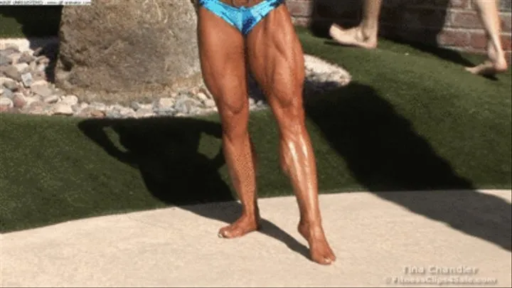 Tina Blue Bikini Muscular Calves