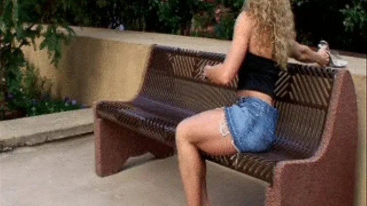 Deanne Texas Hottie Jean Mini Skirt Bare Feet