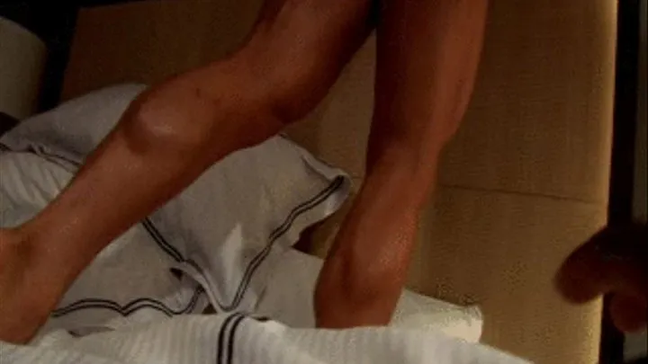 Angie Muscular Calves On The Bed