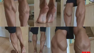 Muscular Calves Tanned and Ripped