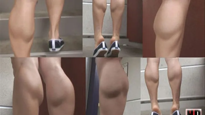 Coed Muscular Calves in Running Shoes