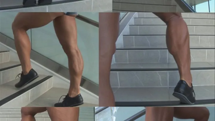 Dana's Jean Shorts and Stairs On The Pier - muscle control