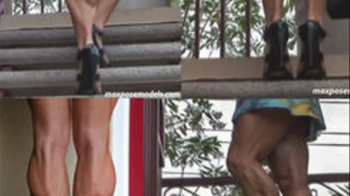 Sherri Summer Dress On Stairs with High Heels