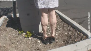 Stacy TV producer with 17" Calves in Flip Flops
