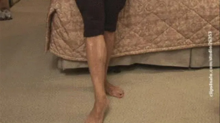 Muscular Calves and Bare Feet Hi Res - from the knees down