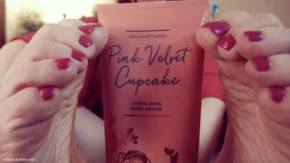 Pink Velvet Cupcake Lotion Foot Tease
