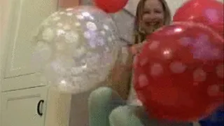 balloon blow bounce in pantyhose