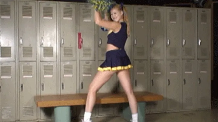 Cheerleader teases you upskirt panty masturbation.