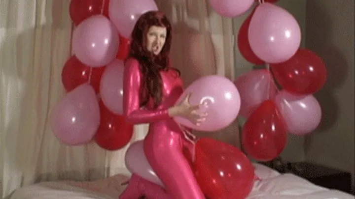 Balloons popped on tight spandex body.